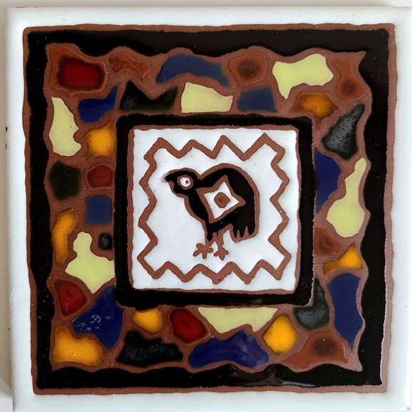 Decorative ceramic tile/trivet. - Picture 1 of 3